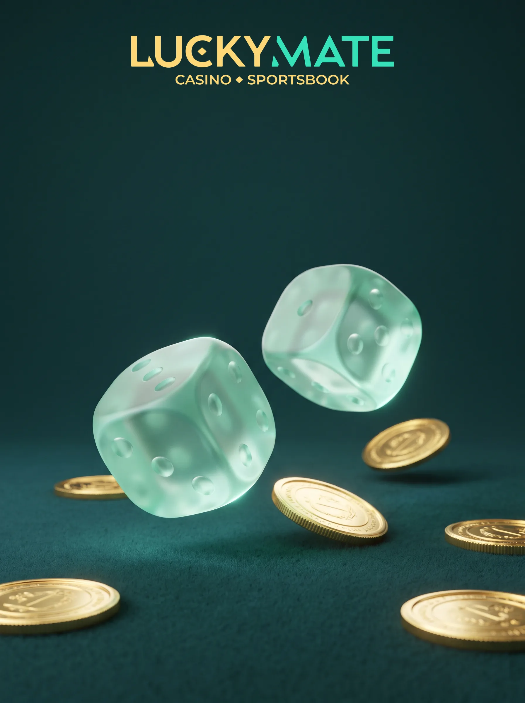 LuckyMates livecasino i mintgrönt och guld